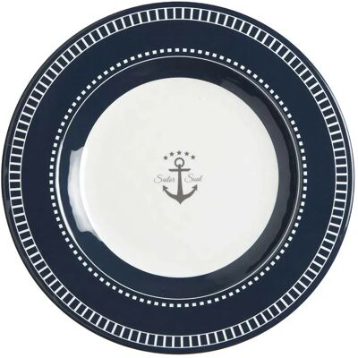 Marine Business Platos De Postre Marinero 6 Unidades White / Blue One Size Marine Business Platos De Postre Marinero 6 Unidades White / Blue One Size