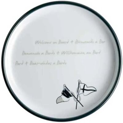 Marine Business Plato De Postre De Bienvenida A Bordo 6 Unidades White / Black One Size Marine Business Plato De Postre De Bienvenida A Bordo 6 Unidades White / Black One Size