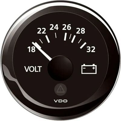 Vdo Voltímetro De Línea Redonda 18-32v Black 52 mm Vdo Voltímetro De Línea Redonda 18-32v Black 52 mm