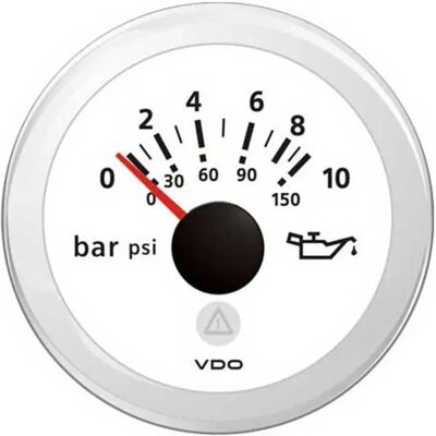 Vdo Instrumento De Presión De Aceite De Motor De Doble Escala Dlrw 10-184 Ohmios De La Línea View 12-24v 0-10bar White 52 mm Vdo Instrumento De Presión De Aceite De Motor De Doble Escala Dlrw 10-184 Ohmios De La Línea View 12-24v 0-10bar White 52 mm