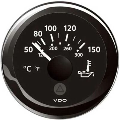 Vdo Instrumento De Presión De Aceite De Motor De Doble Escala Vista Línea 50-150°c 322.8-18.6ohm Black 52 mm Vdo Instrumento De Presión De Aceite De Motor De Doble Escala Vista Línea 50-150°c 322.8-18.6ohm Black 52 mm