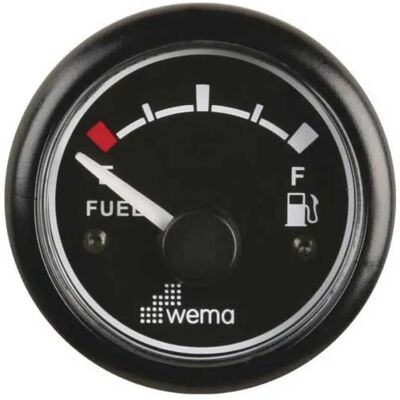Wema Indicador De Nivel De Combustible Estándar Estadounidense Blackline Black 52 mm Wema Indicador De Nivel De Combustible Estándar Estadounidense Blackline Black 52 mm