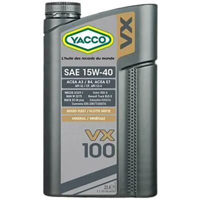 Yacco Aceite Vx100 15w40 2l Green One Size Yacco Aceite Vx100 15w40 2l Green One Size