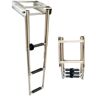 Lalizas Stainless Steel Platform Telescopic Ladder Dorado,Plateado 3 Steps