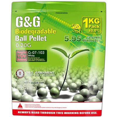 G&g Bolas De Airsoft Bio Bb 0.20g 1kg White One Size G&g Bolas De Airsoft Bio Bb 0.20g 1kg White One Size