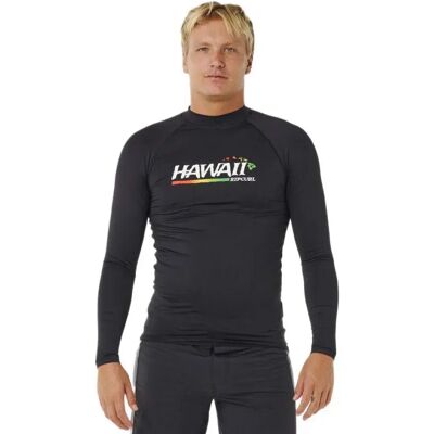 Rip Curl Rash Guard Manga Larga Hawaii Gritty Black XS Rip Curl Rash Guard Manga Larga Hawaii Gritty Black XS