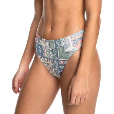 Quiksilver Braguita Del Bikini Classic Hi Waist Band Aop Paisley Patchwork Faded Denim XL Quiksilver Braguita Del Bikini Classic Hi Waist Band Aop Paisley Patchwork Faded Denim XL
