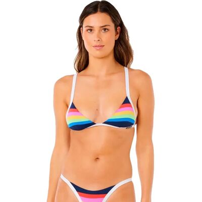 Rip Curl Top De Bikini Surf Stripe Fixed Tri Dark Navy 2XS Rip Curl Top De Bikini Surf Stripe Fixed Tri Dark Navy 2XS