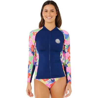Rip Curl Rash Guard Manga Larga Con Cremallera Entera Party Wave Upf Multi S Rip Curl Rash Guard Manga Larga Con Cremallera Entera Party Wave Upf Multi S