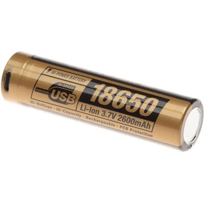 Clawgear Batería 18650 Battery 3.7v 2600mah Micro-usb Gold / Black One Size Clawgear Batería 18650 Battery 3.7v 2600mah Micro-usb Gold / Black One Size