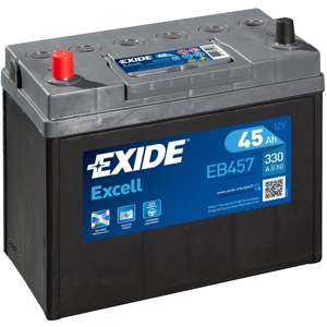 EXIDE Batería de Coche/Vehículo Exide Excell EB457. 12V - 45Ah/330A (EN) 237x127x227mm