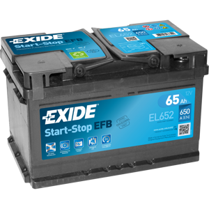 EXIDE Batería de Coche/Vehículo Exide Efb EL652. EFB 12V - 65Ah/650A (EN) 278x175x175mm