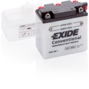 EXIDE Batería  Exide Moto 6V Conventional 6N6-3B-1. 6V - 7Ah/48A (EN) 99x57x121mm