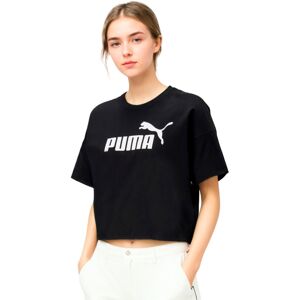 Puma - Camiseta Essentials Cropped Logo Mujer, Mujer, Black, XS