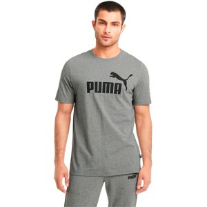 Puma - Camiseta Essentials Logo, Hombre, Medium Gray Heather, S