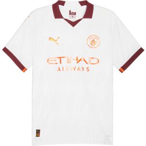 Puma - Camiseta Manchester City Segunda Equipación Authentic 2023-2024, Unisex, White-Aubergine, M