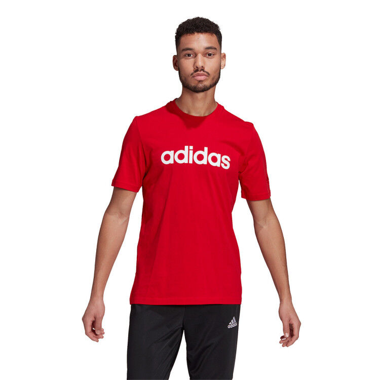 Adidas - Camiseta Essentials Linear, Hombre, Scarlet, M