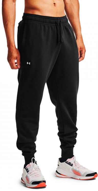 Under Armour - Pantalón largo UA Rival Fleece Joggers, Hombre, Black-Onyx White, M