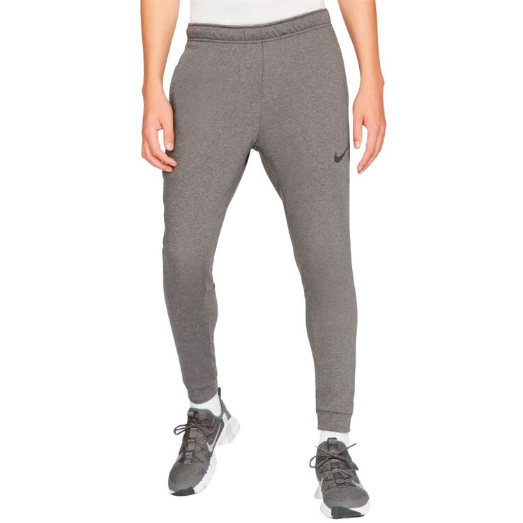 Nike - Pantalón largo Dri-Fit Tapered Training, Hombre, Charcoal Heather-Black, L