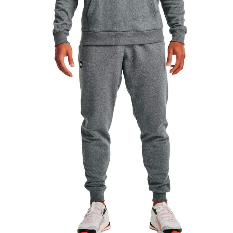 Under Armour - Pantalón largo UA Rival Fleece Joggers, Hombre, Grey, S