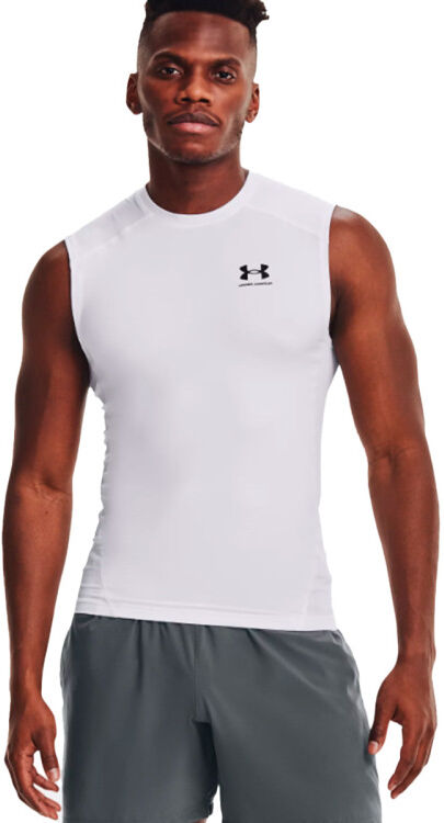 Under Armour - Camiseta Sin Mangas HeatGear Compression, Hombre, White, M