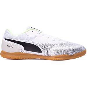 Puma - Zapatilla de fútbol sala Truco III, Unisex, White-Black-Silver, 8 UK