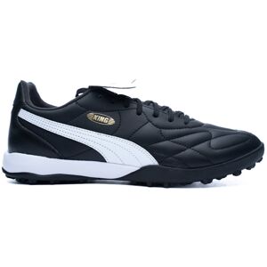 Puma - Bota de fútbol King Top Turf, Unisex, Black-White-Gold, 9 UK