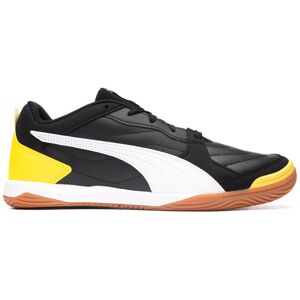 Puma - Zapatilla de fútbol sala Pressing IV, Unisex, Black-White-Yellow Blaze, 10 UK