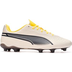 Puma - Bota de fútbol King Match FG/AG Niño, Unisex, Alpine Snow-Asphalt-Yellow Blaze, 5.5 UK