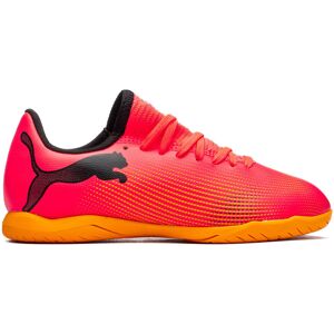 Puma - Zapatilla de fútbol sala Future 7 Play IT Niño, Unisex, Sunset Glow-Black-Sun Stream, 2 UK