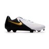 Nike - Bota de fútbol Phantom GX II Academy FG/MG, Unisex, White-Black-Mtlc Gold Coin, 12 USA