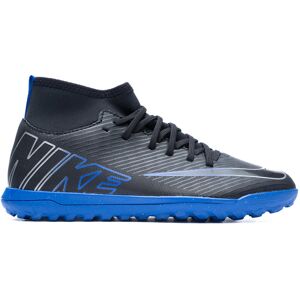 Nike - Bota de fútbol Zoom Mercurial Superfly 9 Club Turf Niño, Unisex, Black-Chrome-Hyper Royal, 4,5Y