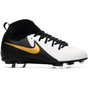 Nike - Bota de fútbol Phantom Luna II Club FG/MG Niño, Unisex, White-Black-Mtlc Gold Coin, 5Y