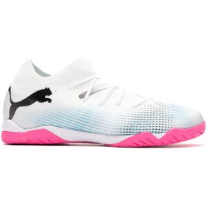 Puma - Zapatilla de fútbol sala Future 7 Match IT + Mid Niño, Unisex, White-Black-Poison Pink, 4 UK