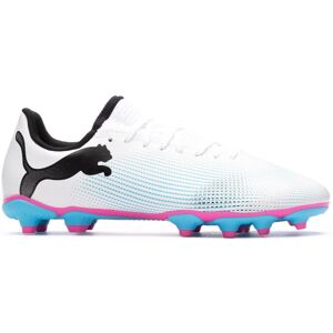 Puma - Bota de fútbol Future 7 Play FG/AG Niño, Unisex, White-Black-Poison Pink, 1.5 UK