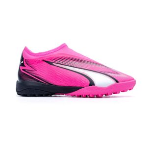 Puma - Bota de fútbol Ultra Match LL Turf + Mid Niño, Unisex, Poison Pink-White-Black, 4.5 UK