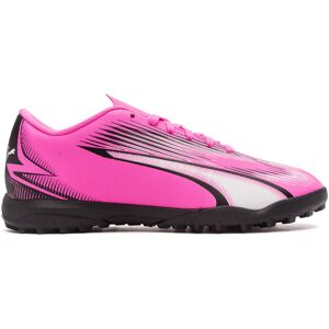 Puma - Bota de fútbol Ultra Play Turf Niño, Unisex, Poison Pink-White-Black, 4.5 UK