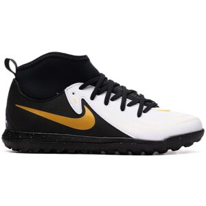 Nike - Bota de fútbol Phantom Luna II Club Turf Niño, Unisex, White-Black-Mtlc Gold Coin, 5Y