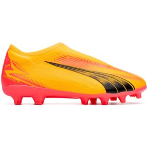 Puma - Bota de fútbol Ultra Match LL FG/AG Niño, Unisex, Sun Stream-Black-Sunset Glow, 1 UK