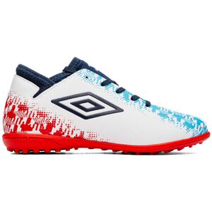 Umbro - Bota de fútbol Umbro Formation II Turf Niño, Unisex, White-Dark Navy-Vermillion-Atomic Blue, 2,5Y