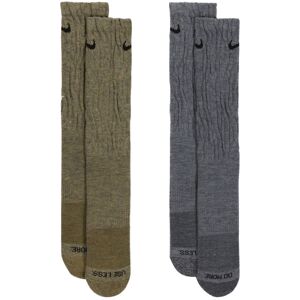 Nike - Calcetines Everyday Plus (2 Pares), Unisex, Mineral Yellow Heather Black-Grey, S