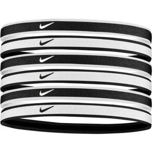 Nike - Cinta del pelo Swoosh Sport Headbands Tipped (6-Pack), Unisex, White-Black-White