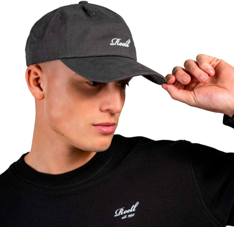 Reell - Gorra Single Script Cap, Hombre, Dark Grey