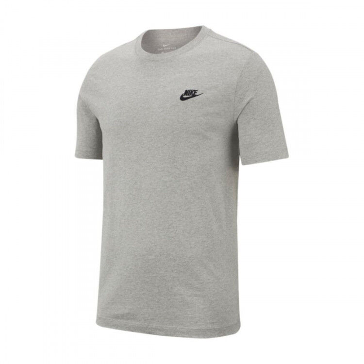 Nike - Camiseta Sportswear Club, Hombre, Dark Grey Heather-Black, M