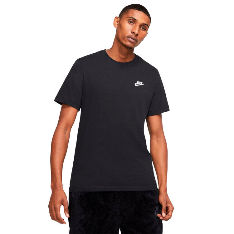 Nike - Camiseta Sportswear Club, Hombre, Black-White, M
