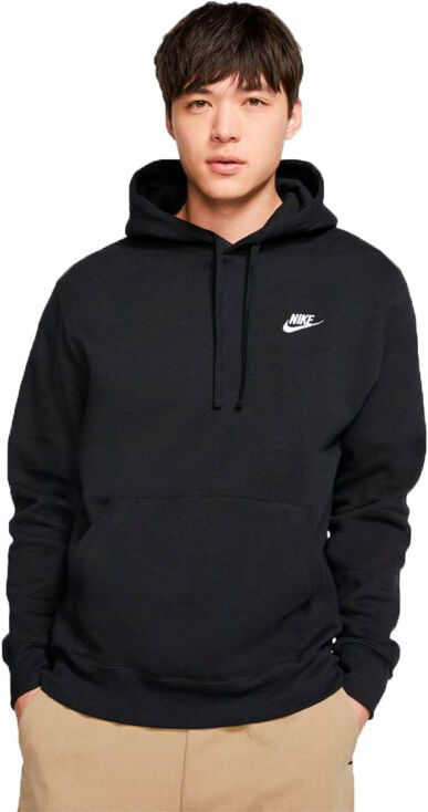 Nike - Sudadera Sportswear Club Hoodie, Hombre, Black-White, L