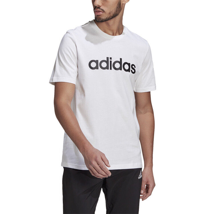 Adidas - Camiseta Essentials Linear, Hombre, White, M