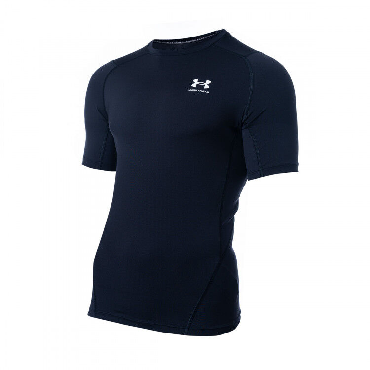 Under Armour - Camiseta HeatGear Compression, Hombre, Black-White, L