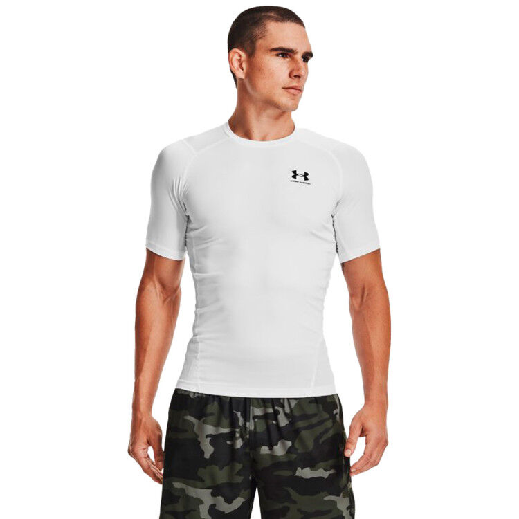 Under Armour - Camiseta HeatGear Compression, Hombre, White-Black, XL