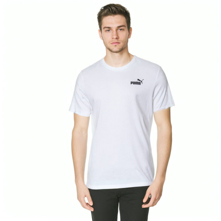 Puma - Camiseta Essentials Small Logo, Hombre, White, M